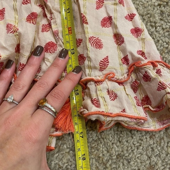 Egg New York Girl Metallic Leaf Pipa Dress Boho Tiered Tassel Detail Size 2T - Picture 8 of 8